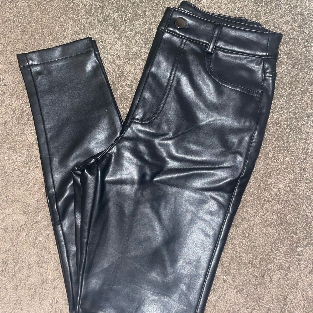 Forever 21 Black Faux Leather Pants